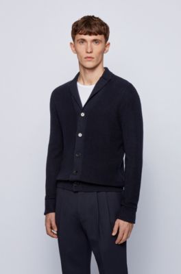 black and blue cardigan