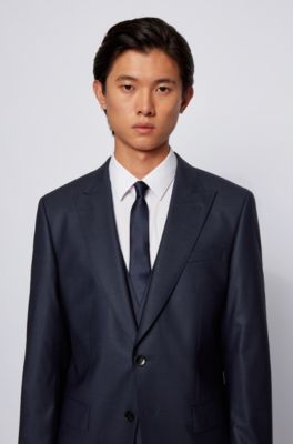 Slim-fit three-piece suit in a wool blend