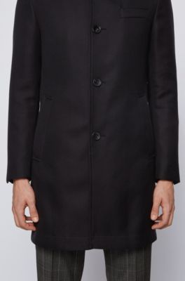 hugo boss navy overcoat