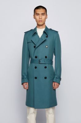 Regular-fit trench coat with logo lining