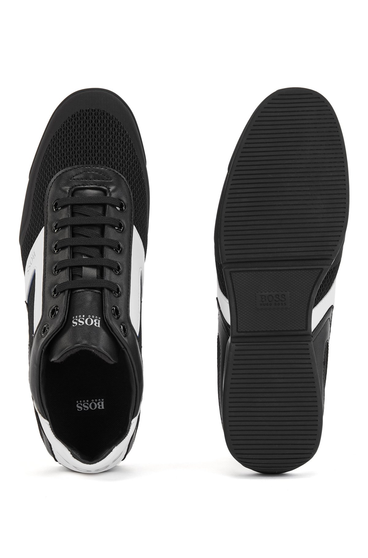 Hybrid trainers with reflective details and backtab logo, Black