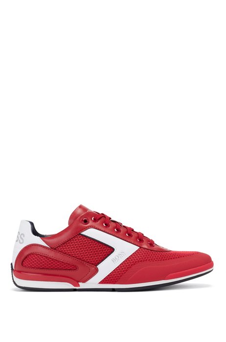 Hybrid trainers with reflective details and backtab logo, Red