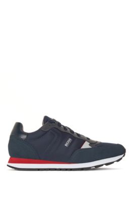 Hugo Boss Retro-inspired running trainers with suede trims. 1