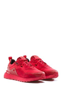 red hugo boss trainers