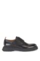 Derby shoes in grained leather with chunky outsole, Black