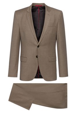 Extra-slim-fit suit in melange stretch wool