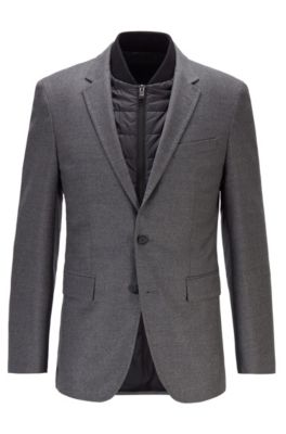 hugo boss grey overcoat