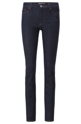 Slim-fit jeans in raw indigo stretch denim