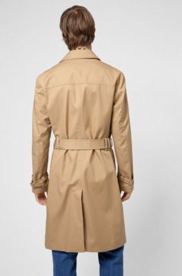 hugo boss leather trench coat