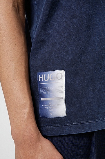 Recot2® 棉质平纹针织面料品牌宣言印花 T 恤,  460_淡蓝色