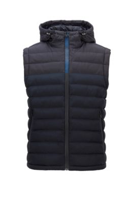 BOSS - Quilted hooded gilet with water 