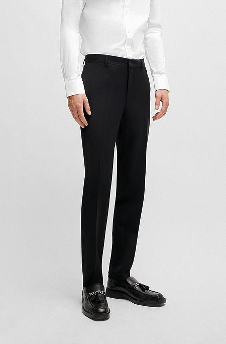 Extra-slim-fit trousers in super-flex fabric, Black