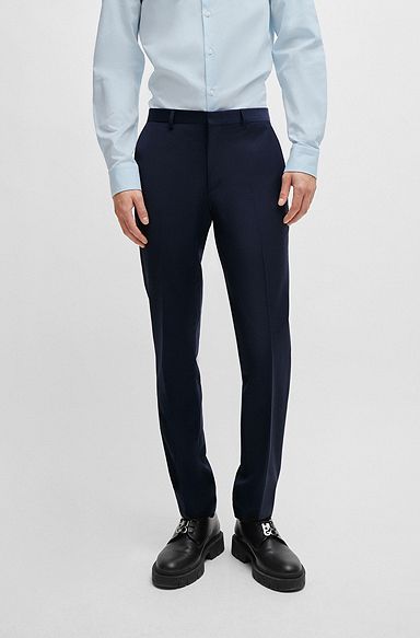Extra-slim-fit trousers in super-flex fabric, Dark Blue