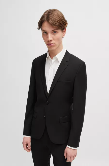 Extra-slim-fit jacket in a stretch-wool blend
