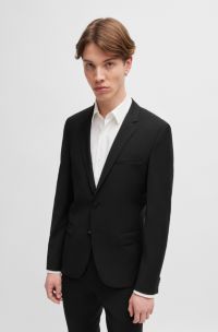 Extra-slim-fit jacket in a stretch-wool blend, Black
