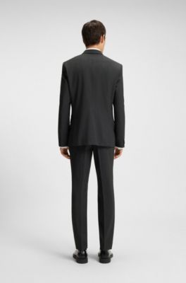 Giacca extra slim fit in misto lana elasticizzato, Grigio scuro