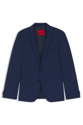 Extra-slim-fit jacket in a stretch-wool blend, Blue
