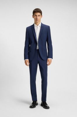 Extra-slim-fit jacket in a stretch-wool blend, Blue