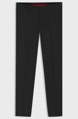 Slim-fit trousers in a performance-stretch wool blend, Black