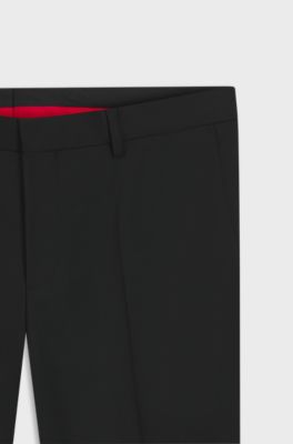 Slim-fit trousers in a performance-stretch wool blend, Black
