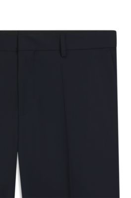 Slim-fit trousers in a performance-stretch wool blend, Dark Blue