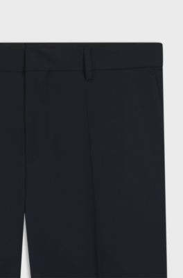 Slim-fit trousers in a performance-stretch wool blend, Dark Blue