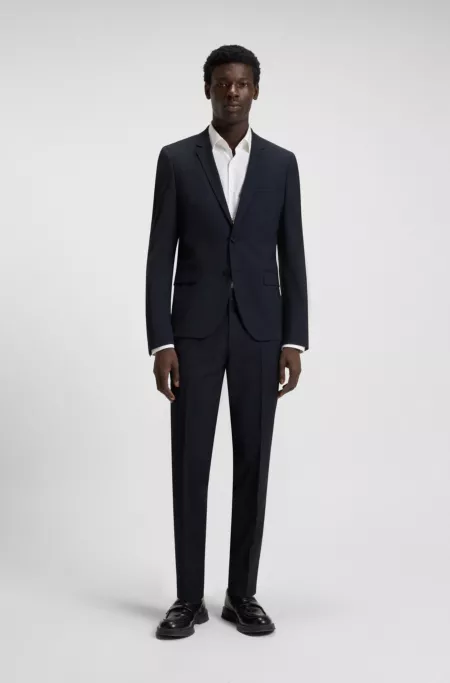 Slim-fit trousers in a performance-stretch wool blend