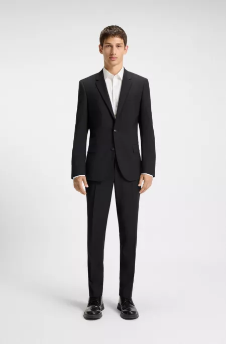 Slim-fit jacket in a performance-stretch wool blend
