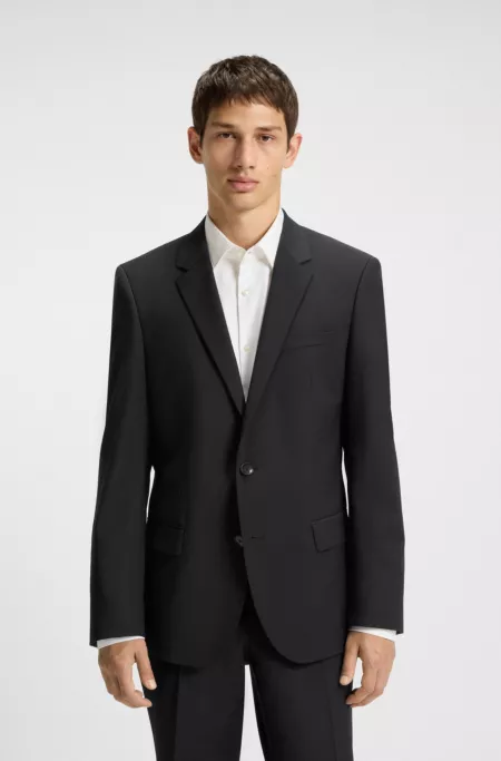 Slim-fit jacket in a performance-stretch wool blend