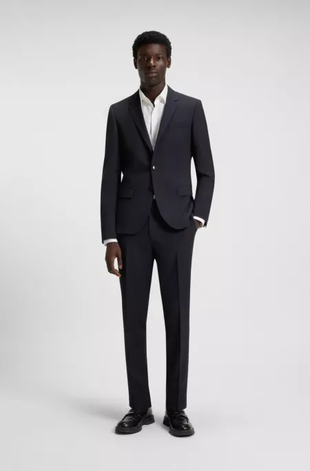 Slim-fit jacket in a performance-stretch wool blend