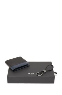 Gift-boxed wallet and key ring set 