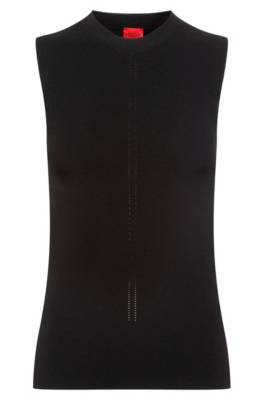 Top Slim Fit sans manches en maille de tissu stretch