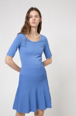 HUGO - Knitted fit-and-flare dress with 