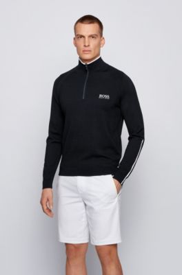 hugo boss zip neck sweater