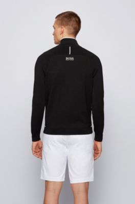 black and blue hugo boss jumper
