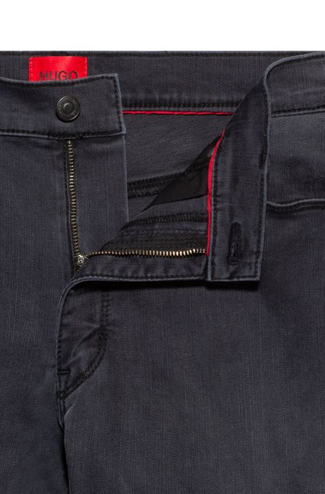 herten maaien keuken HUGO - Extra-slim-fit jeans in gray comfort-stretch denim