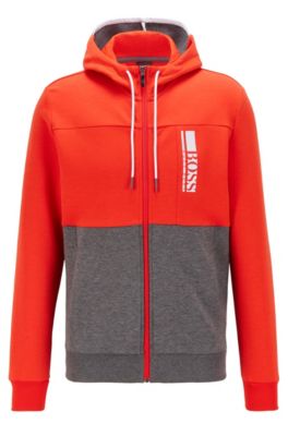 black and orange hugo boss tracksuit