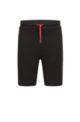 Shorts aus Interlock-Jersey mit Colour-Block-Logo, Schwarz