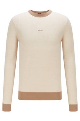 Pull Regular Fit en coton biologique et chanvre avec logo