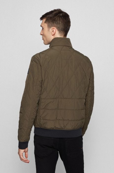 Boss Water Repellent Bomber Jacket With Mixed Quilting