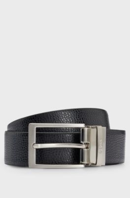 Reversible leather belt, Black