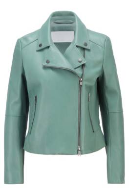 Blouson de motard Regular Fit en cuir au tannage naturel
