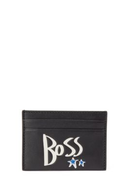 hugo boss leather card holder