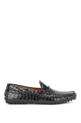 BOSS - Driver moccasins in crocodile 