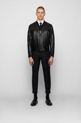 hugo boss leather bomber jacket