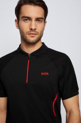 hugo boss polo shirt with zip