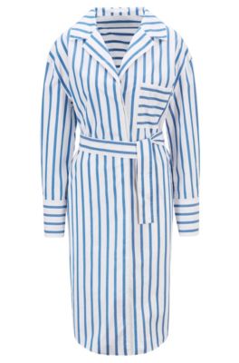 Striped shirt dress in stretch-cotton 