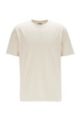 T-shirt a righe in cotone biologico e canapa, Beige chiaro