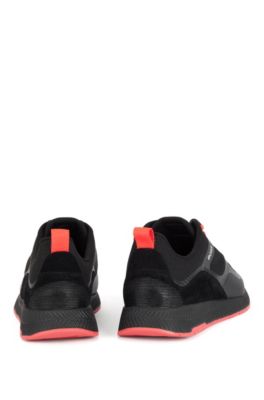 BOSS - Mixed-material trainers with 