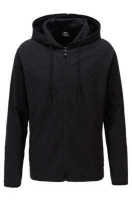 Sweat à capuche zippé avec imprimé végétal au dos